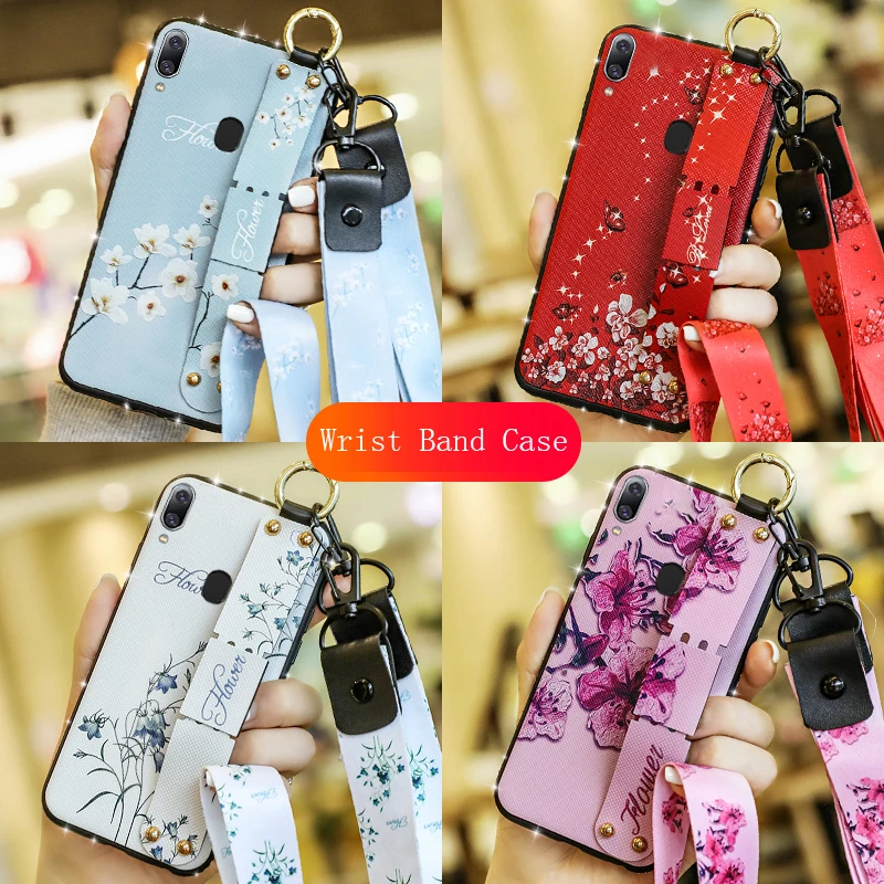 

Wrist Strap Soft Case For Samsung Galaxy A10 A30 A50 M10 M20 Bling Lanyard Cover For Samsung Galaxy S10 S8 S9 Plus S10e S7 Edge