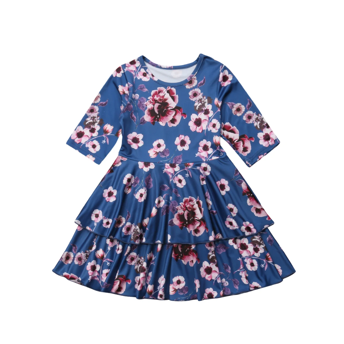 

Toddler Baby Girls Floral Dress Casual Clothing Floral Ruffle Dress Party Princess Tutu Dress Long Sleeve Clothes Kid Girl 6M-5T