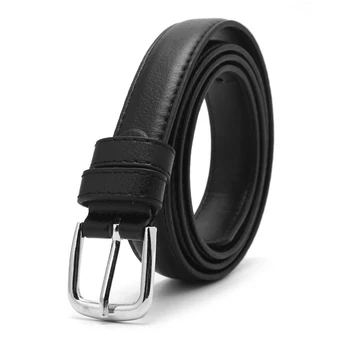

Women Black Belts Leather Metal Pin Buckle Waist Belt Casual Shape Waistband Harajuku Unisex Western Cowgirl 110cm