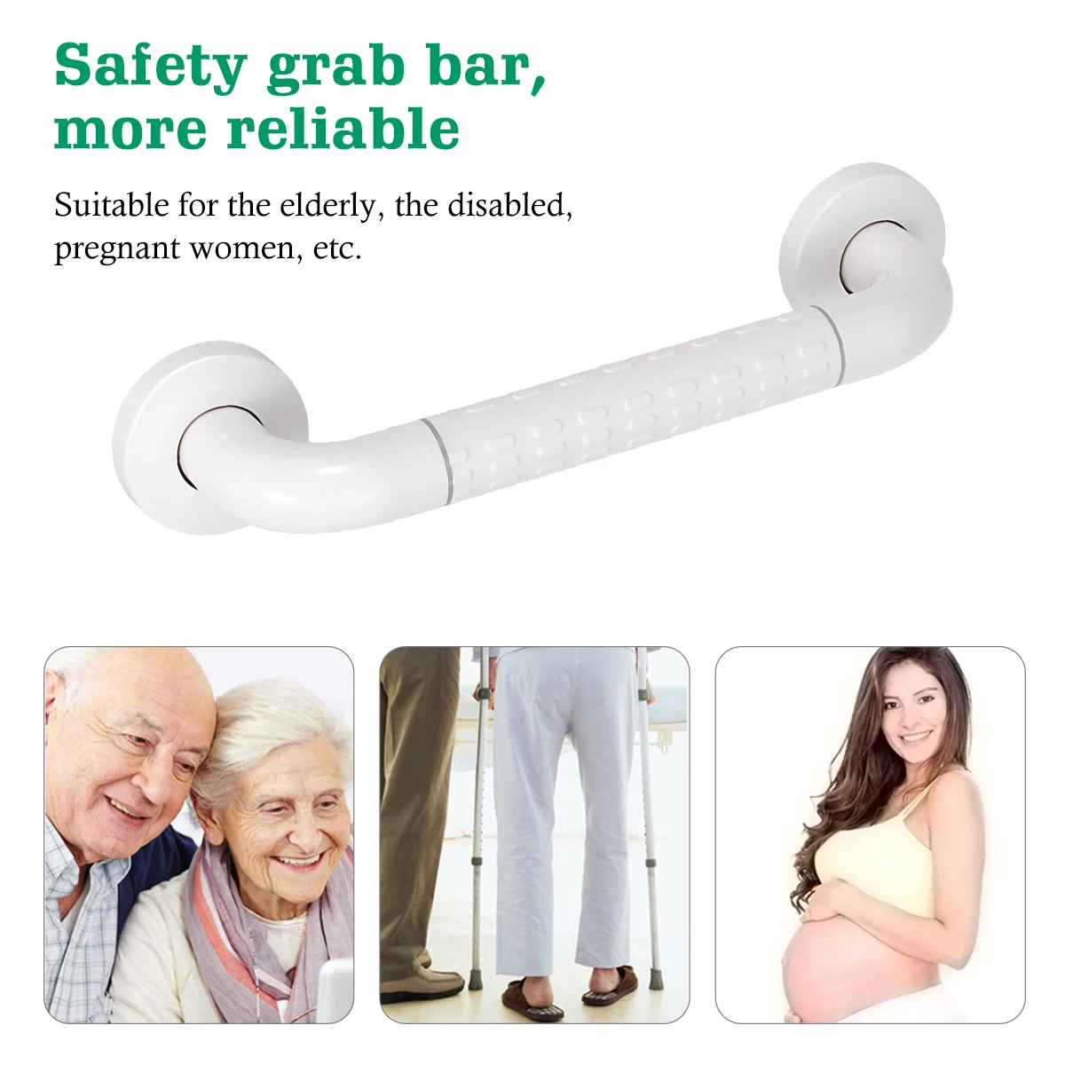 

ROSENICE Wall Grab Bar Shower Handle Bar Safety Grab Bar Safety Hand Rail Support Senior Assist Bath Handle (White)