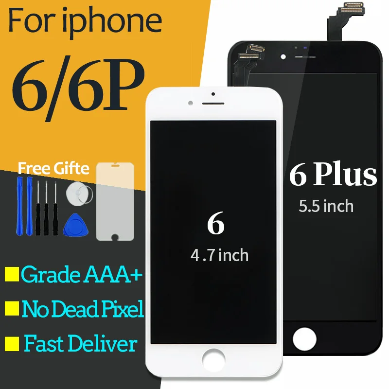 

For iPhone 6 LCD Display Screen With Touch Digitizer Assembly For iphone 6 Plus LCD Screen 3D Touch ecra pantalla balck white