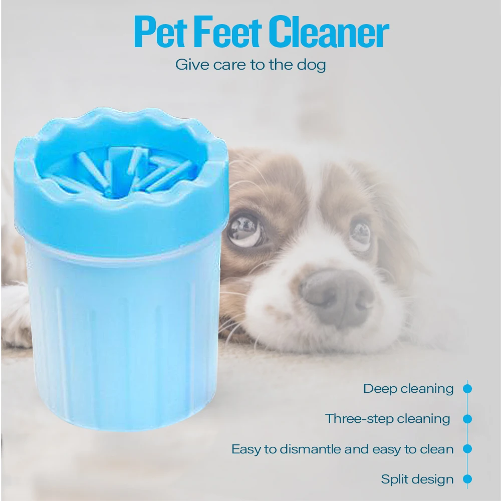 

Portable Pet Foot Washer Cup Dog Cleaner Cups Soft Silicone Combs Portable Paw Clean Brush Quickly Wash Dog Foot Wash Cup