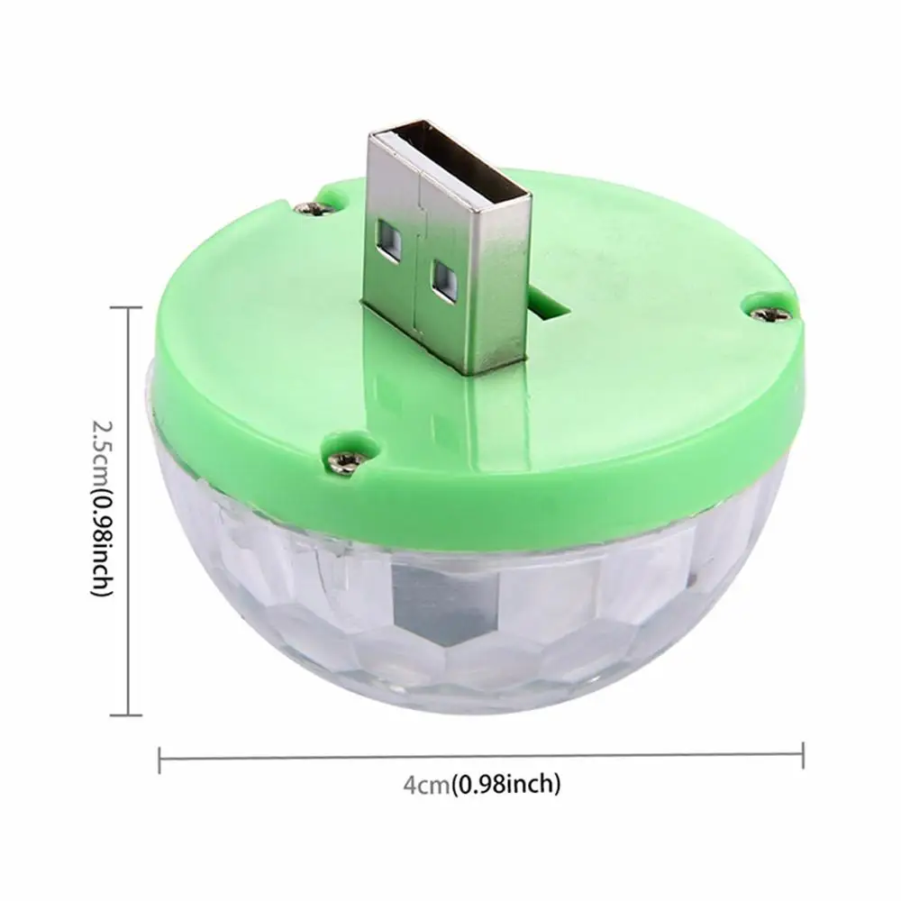 Mini USB Disco luz LED fiesta luces portátil de cristal mágico bola colorida efecto lámpara de escenario para la decoración del Karaoke del partido del hogar