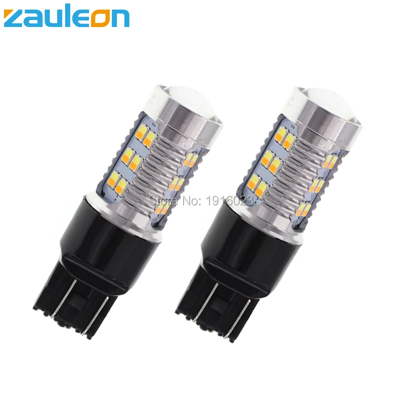 Zauleon 2pcs New Dual chips Color 7443 Switchback LED Bulb for Driving Light Turn Signal Lamp | Автомобили и мотоциклы