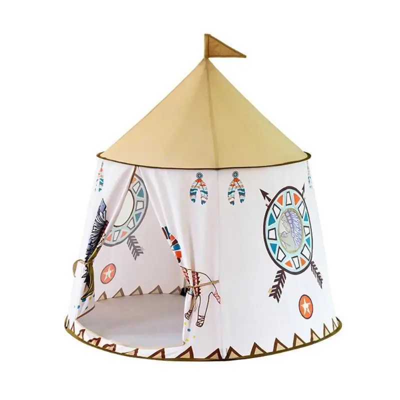 

Kid Teepee Tent House 123*116cm Portable Princess Castle Present For Kids Children Play Toy Tent Birthday Christmas Gift