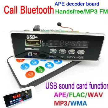 

dc 5-12v Bluetooth call digital led MP3/WMA/WAV/APE audio player decoder board with Headset output,USB computer sound card car
