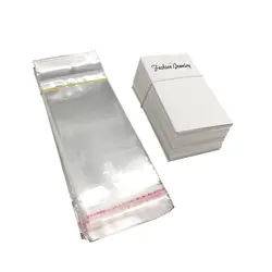 Шт. 100 шт. серьги дисплей повесить тег и прозрачная сумка прозрачный посылка ювелирных изделий Аксессуары (белый)