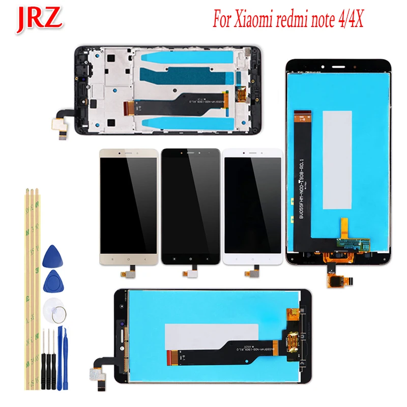 JRZ для Xiaomi redmi note 4 4X ЖК-дисплей и сенсорный экран 5 ''с рамкой в сборе +