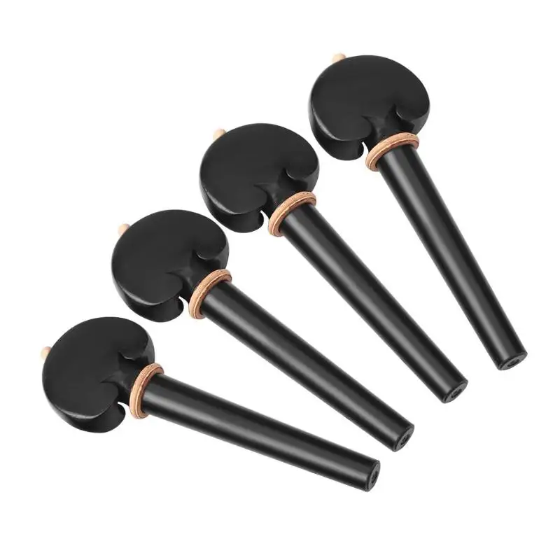 

4pcs Ebony Pegs Black for 4/4 Cello Musical Instrument Parts Accessories