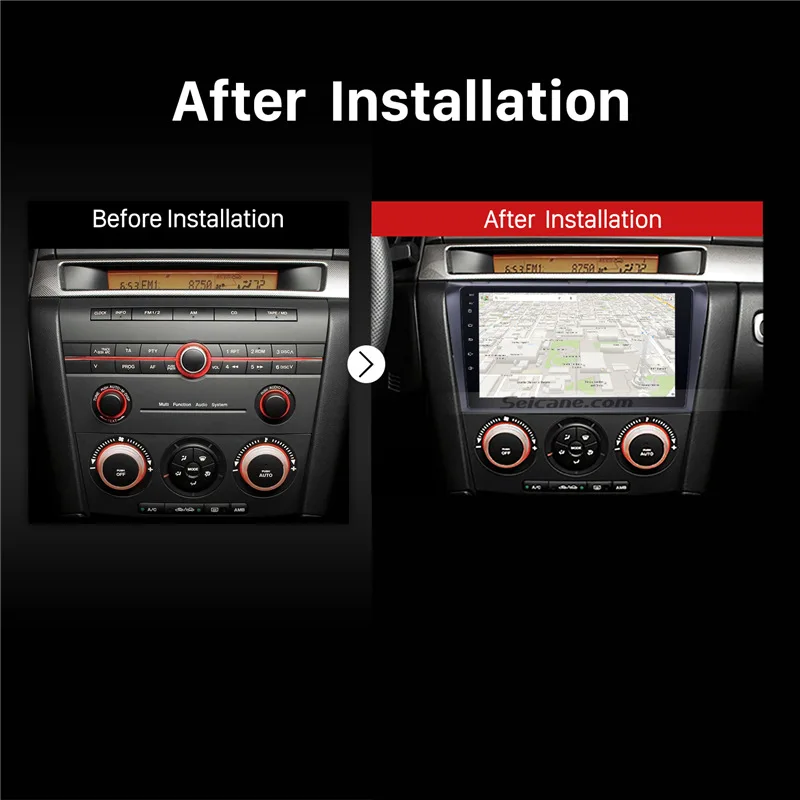 Discount Seicane Android 8.1 2Din Car Radio Stereo Player For 2004 2005 2006 2007 2008 2009 Mazda 3 Quad-core 9" 1024*600 GPS Wifi 2+32GB 5
