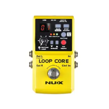 

NUX Loop Core Guitar Effects Pedal 6 Hours Recording Time 99 User Memories Drum Patterns with TAP Tempo Guitar Parts Accessories