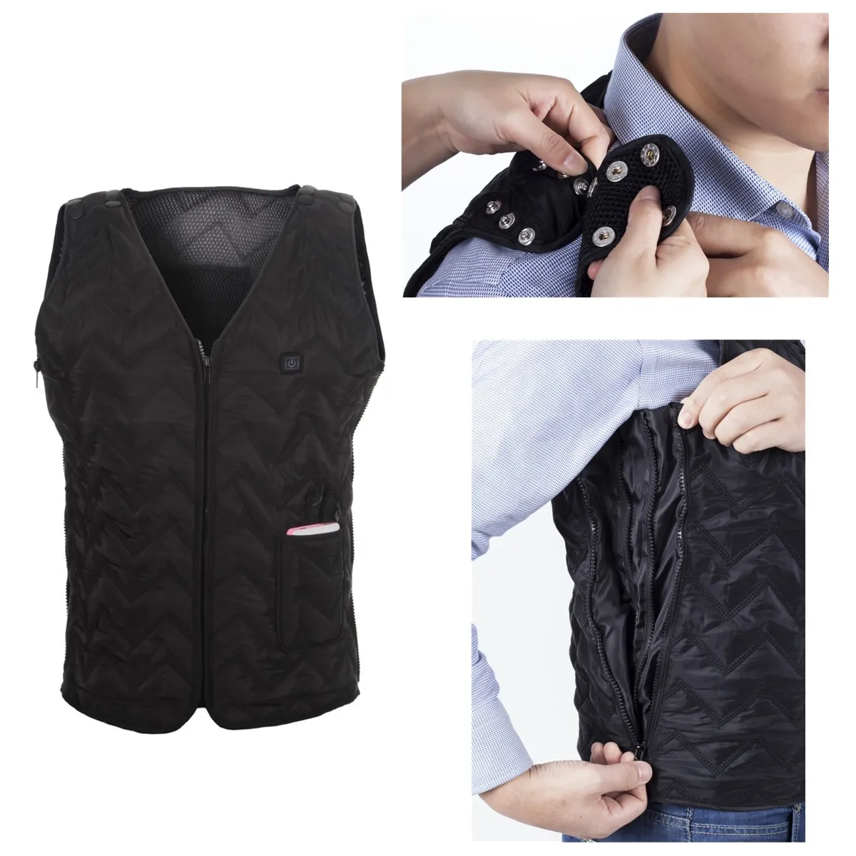 

Electric Thermal Waistcoat For Sports Hiking Black Men Women Winter Vest Rechargeable Heated Body Breathable Warm Jacket Outdoor