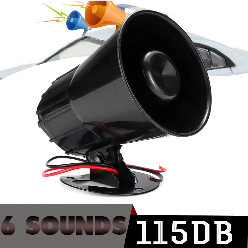 12 V سيارة الحرائق رجال الشرطة بوق إنذار المنزل بوق إنذار 20 W قوية الصوت سيارة 6 لهجة بوق إنذار