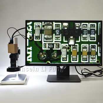 

HD 1080P HDMI VGA USB Industrial Digital Video Microscope Camera+8X-130X Magnification Zoom C-mount Lens+LED Light Source+Holder