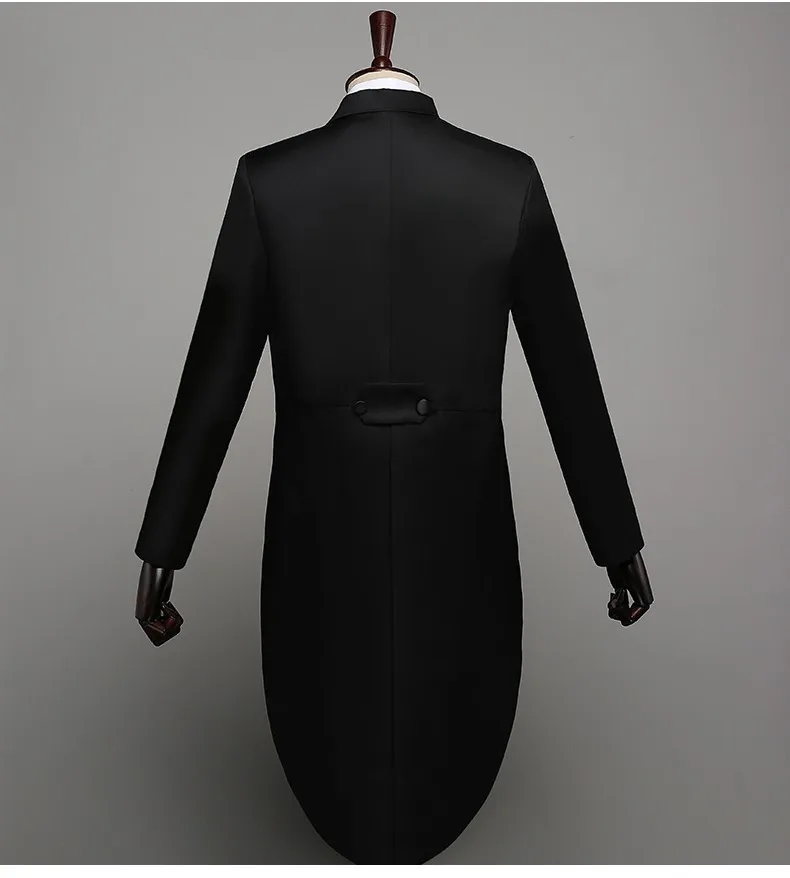 سهرة اللباس XS-XL الرجال الكلاسيكية الأسود لامعة التلبيب الذيل معطف سهرة الزفاف العريس مرحلة المغني 2-قطعة الدعاوى معطف على شكل ثوب ذيول
