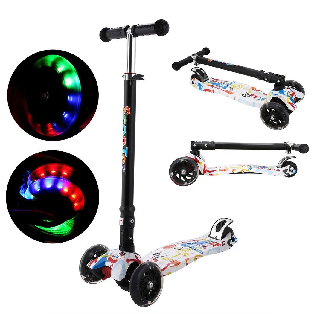 ANCHEER Mini Children Kick Scooter LED Lamp PU 3 Wheels LED Bicycle Outdoor Aluminum Sport Bodybuilding Scooter For Child ANCHEER Mini Children Kick Scooter LED Lamp PU 3 Wheels LED Bicycle Outdoor Aluminum Sport Bodybuilding Scooter For Child