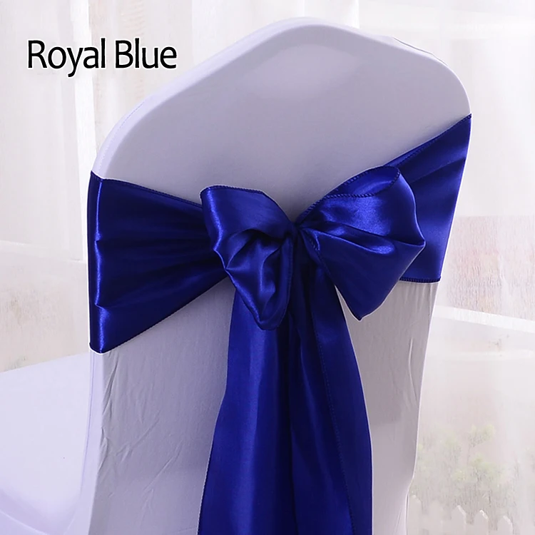 

YRYIE 25pcs/lot Wholesale Silk Satin Ribbon Bow Chair Sashes For Banquet Chair Wedding Party Decoration Chair Band
