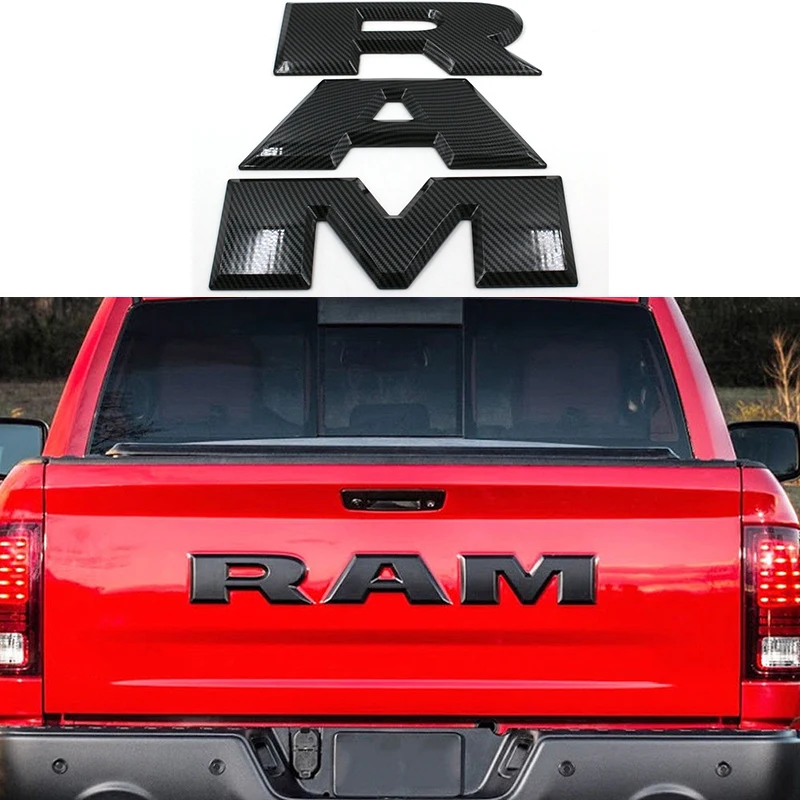 

1 Set 100% Brand New And High Quality ABS material RAM Emblem Trim Rear Letter Sticker For Dodge Ram 2015-2018 1500 Tailgate
