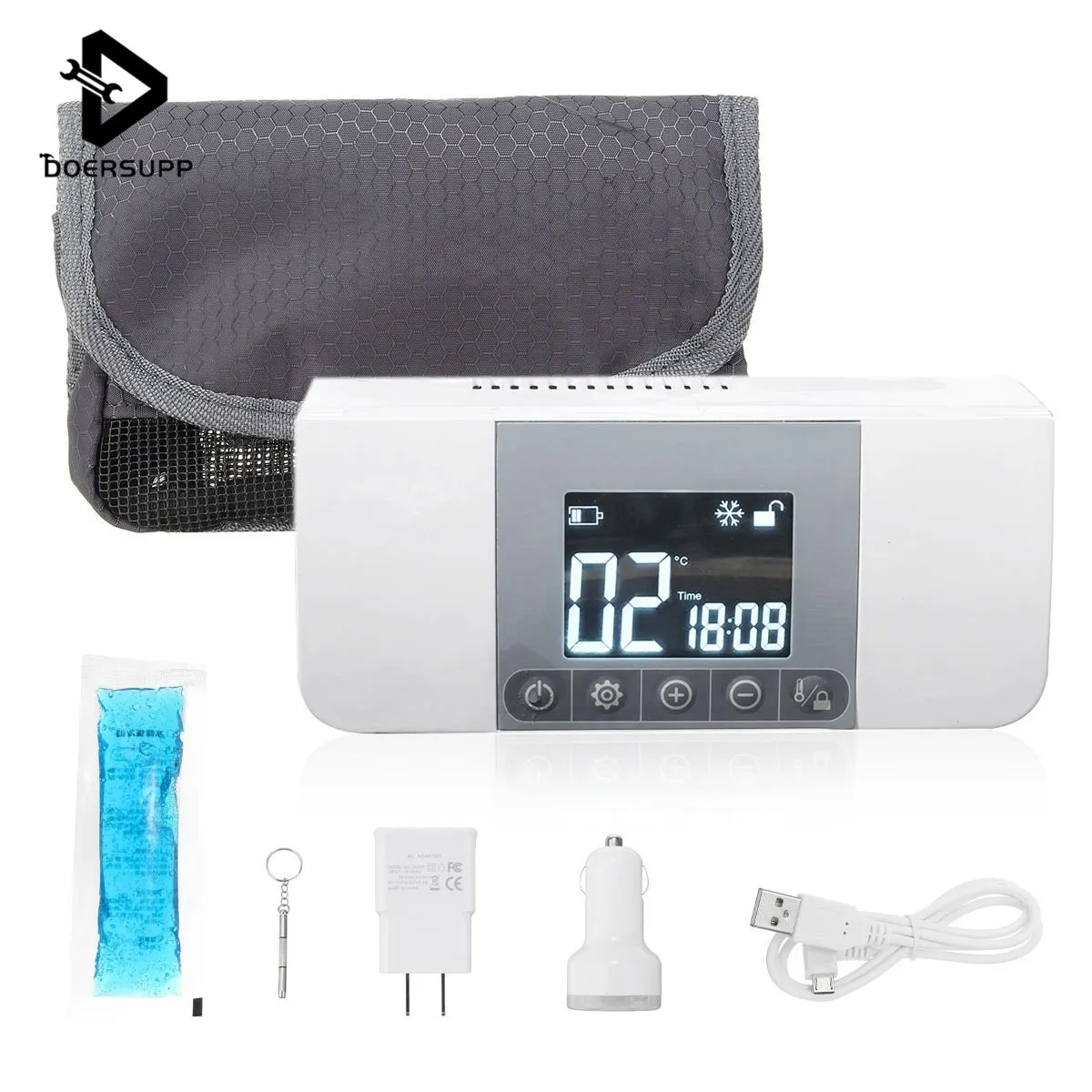 

Doersupp New Mini Insulin Cooler Box Portable Drug Reefer Car Small Refrigerator Rechargeable Medicine Refrigerators