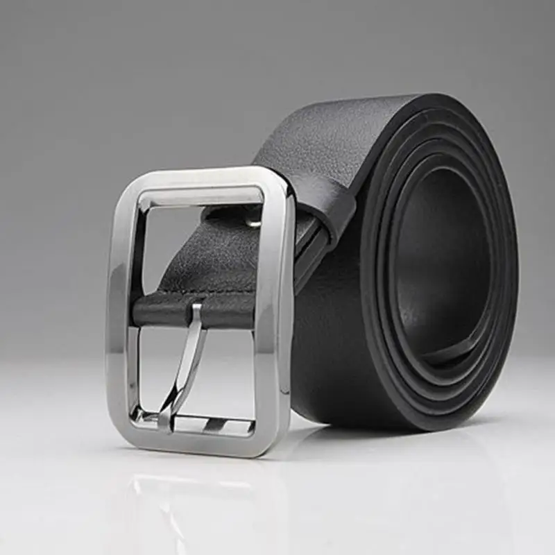 

Buckle Square Shape Imitation Luxury Leather Upscale PU Belt For Men Strap Male Metal Automatic Buckle Vintage Buckle Belt
