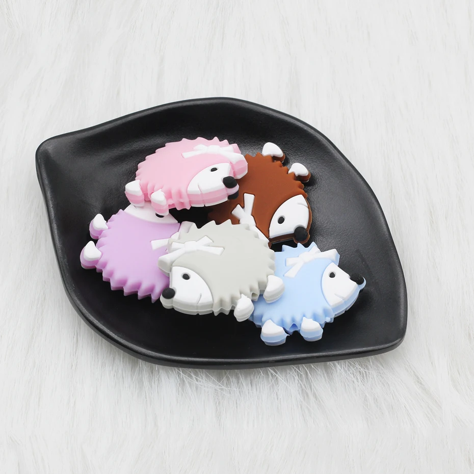

NEW 10pc Mini Cute Silicone Hedgehog Beads For Teething DIY Beads Food Grade BPA Free Silicone Beads Shower Gifts Baby Teether
