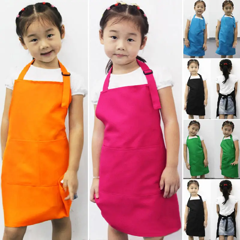 Adjustable Baby Bibs Lace Up Cute Children Kitchen Baking Painting Apron Art Cooking Craft Bib Kids Clothes | Детская одежда и