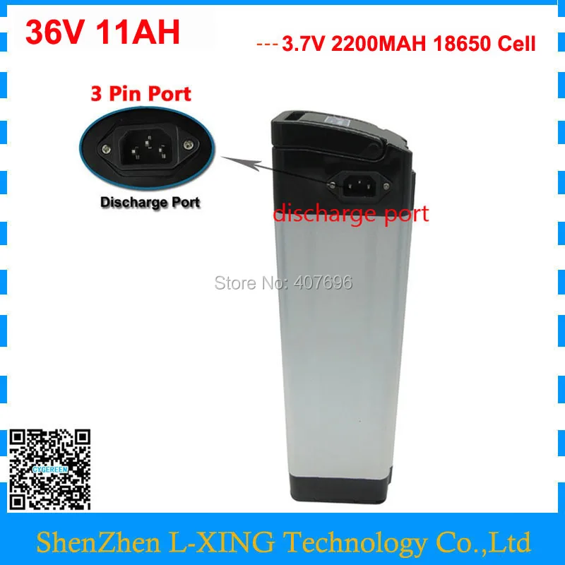 

36V Electric Bike battery 36V 11AH 500W silver fish Battery 36V11AH Lithium battery with 15A BMS 2A Charger Free customs fee