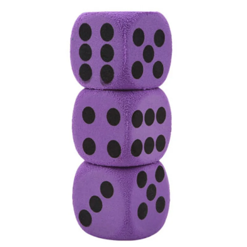 

3pcs/set Purple Specialty Large EVA Foam Dice Block Home Party Toy Kids Game New