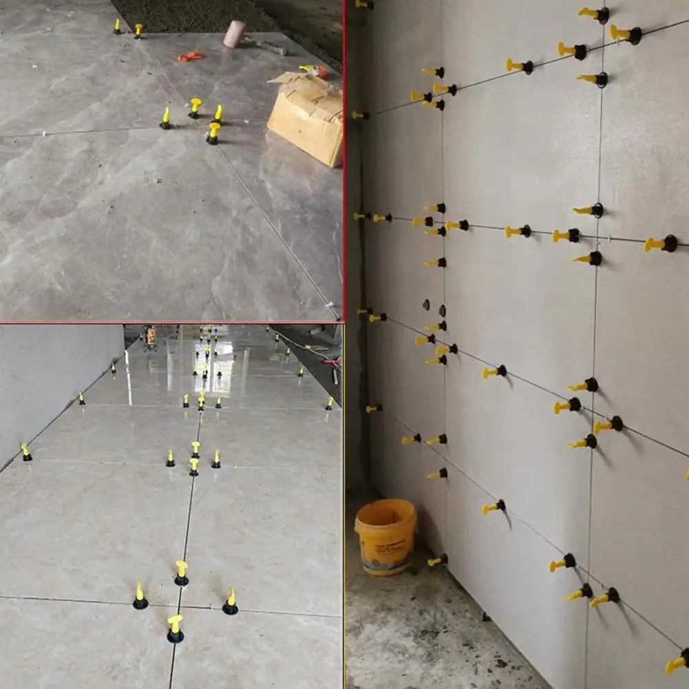 

Adeeing 50 pcs/set Flooring Wall Tile Leveling System Leveler Locator Spacers Plier Tile Leveling System Construction Tools