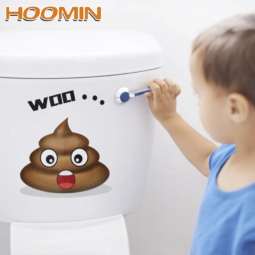 

HOOMIN Home Decoration Wall Sticker Home Decor Toilet Stickers Vinyl Decals Cute Poo