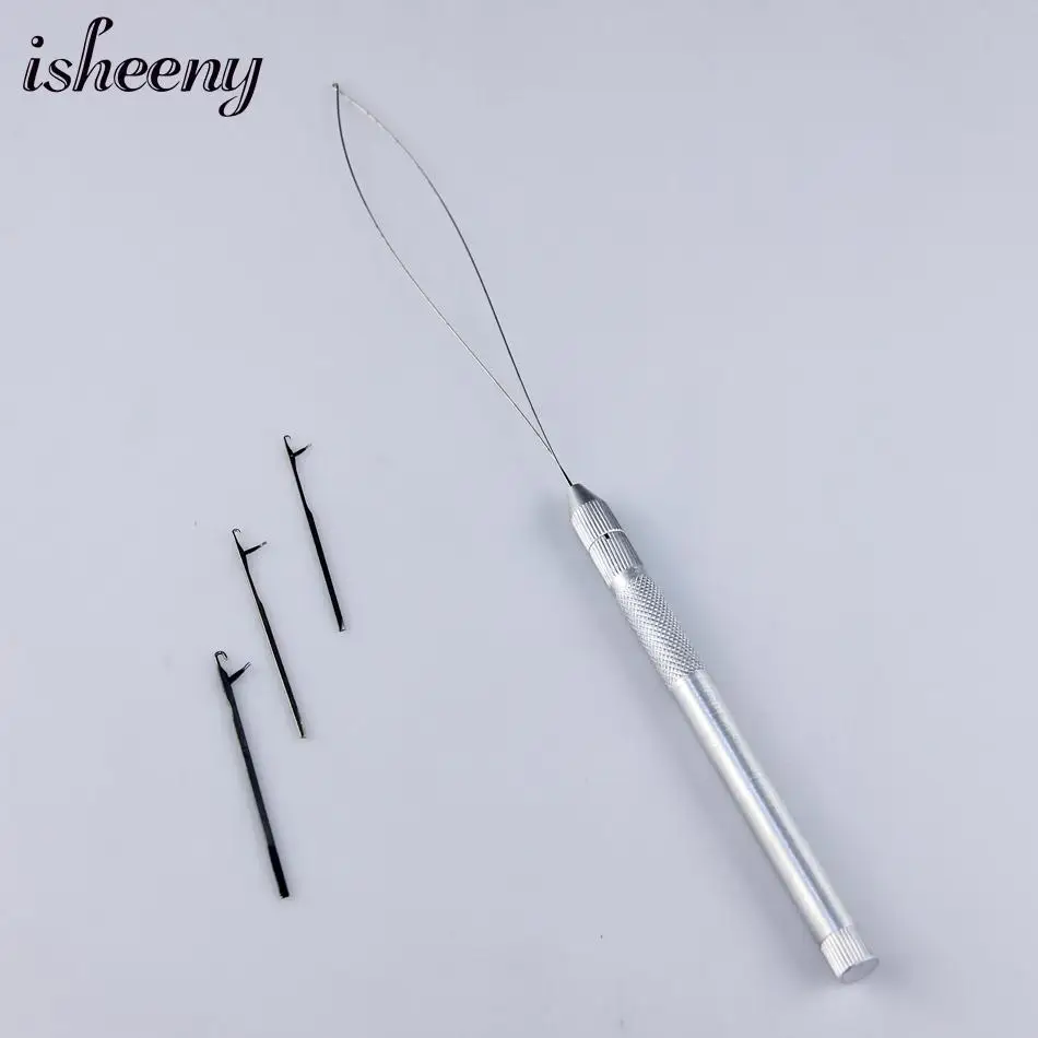 

Isheeny 1pcs Multifunctional Hook Needle needle Wig Making Ventilation/Handle Pulling/Weaving Needles Micro Ring Hook Needle