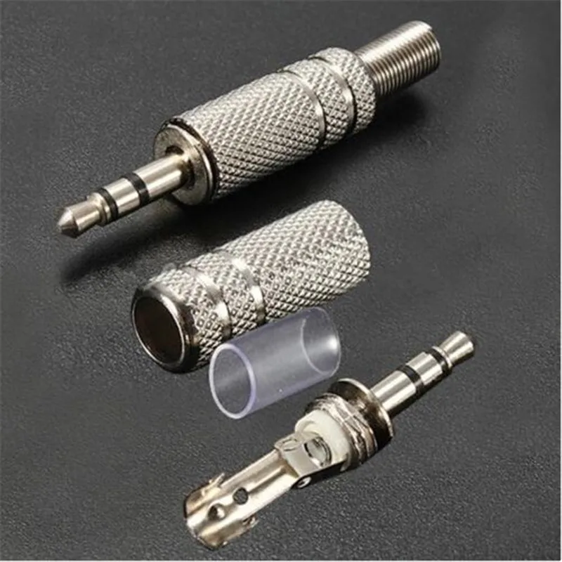 

2Pcs Replacement 3.5mm 3 Pole Male Repair Headphones Audio Jack Plug Connector Soldering For Most Earphone Jack