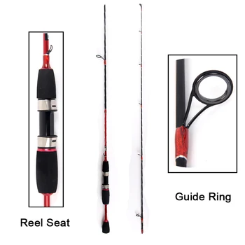 

OLOEY 1.6m/ 1.8m Red Casting/Spinning Fishing Rod Spinning Rod 2 Section Carbon Spinning Fishing Rod Travel Rod