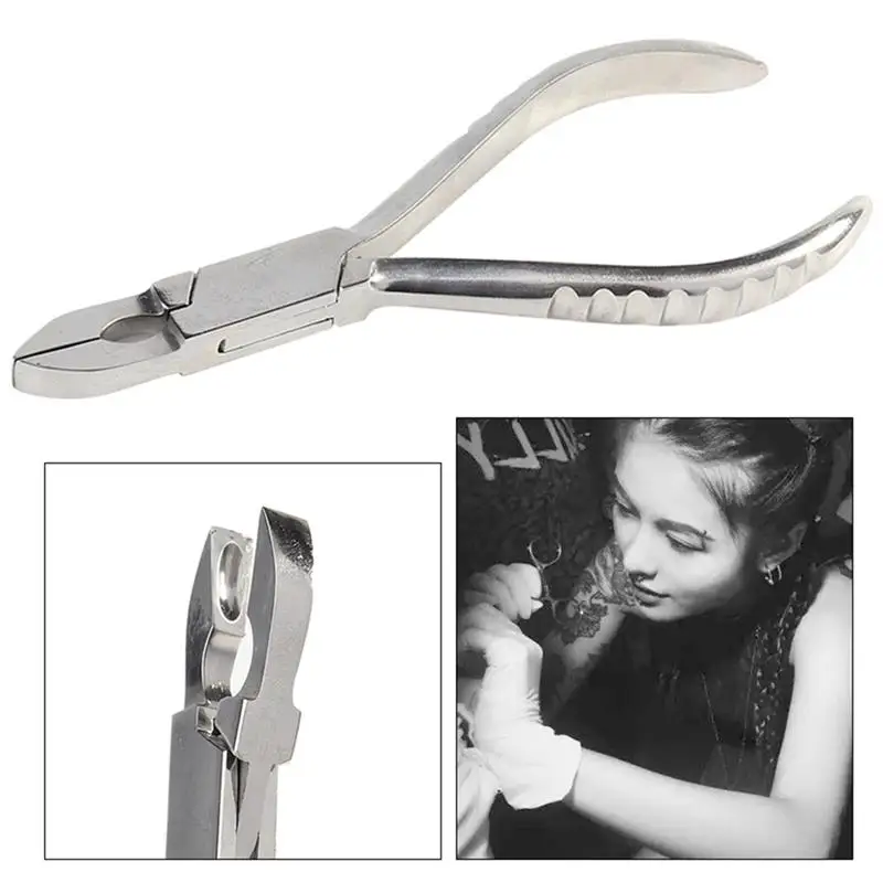 

Professional Stainless Steel Small Ring Closing Pliers Body Piercing Tool Tattooing Tool (Silver Small)