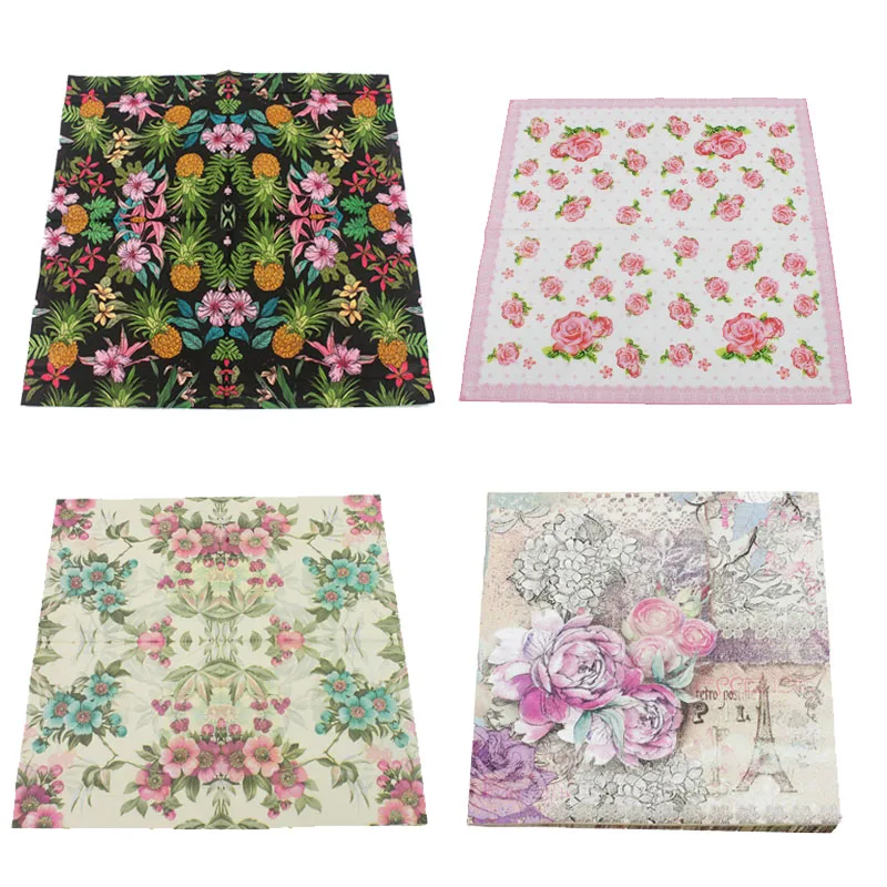 

Paper Towel Disposable Party Tableware Printing Paper Handkerchiefs Family Kitchen Tissue Paper Table Napkins 20 Pcs