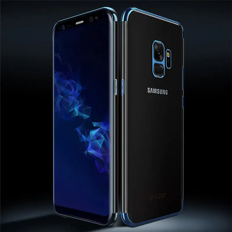 

Glossy Cases For Samsung S9 S8 S7 S6 Note 5 8 Transparent Plating TPU Clear Case Cover For Samsung Galaxy S9 S8 Plus S6 S7 Lenn