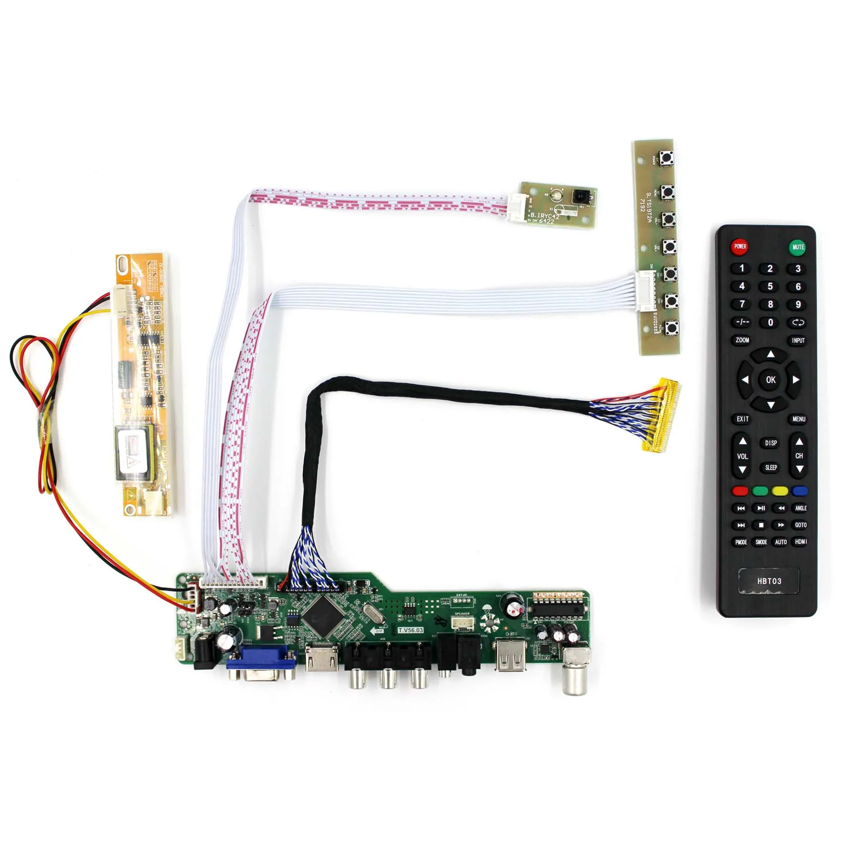 

HD MI VGA AV USB RF LCD Controller Board T.V56.03 work for ccfl backlight 30pin lvds LCD 17inch 1440x900 B170PW01 V1
