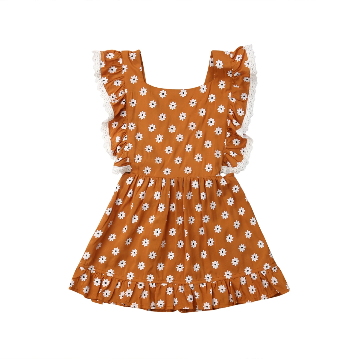 

0-3Y Cute Newborn Toddler Kids Baby Girl Ruffles Sleeveless Backless Floral Mini Dress Sundress Clothes