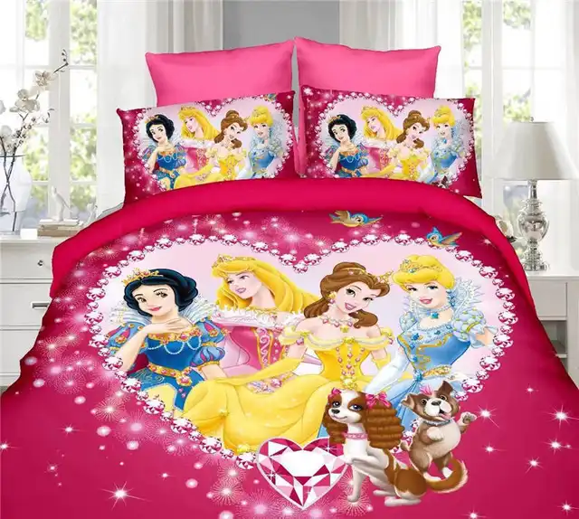 Online Shop Disney Princess Duvet Cover Set Twin Size Bedding For