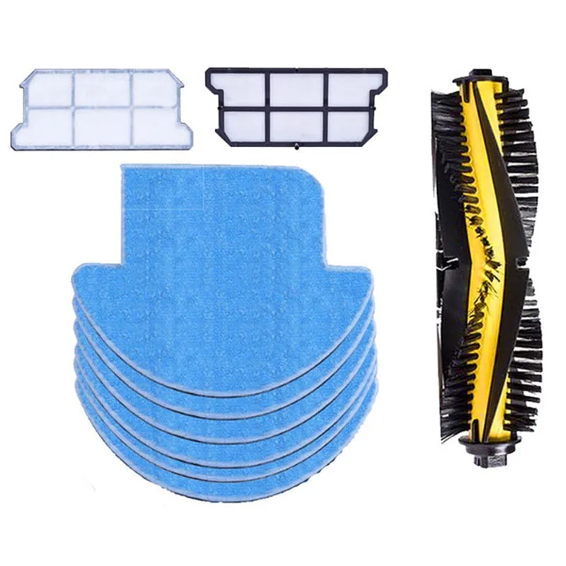 

EAS-9 pcs/set 6 xmop cloths+2x dust hepa filter+1xmain brush kit for chuwi ilife v7s v7s pro Robotic Vacuum Cleaner parts acce
