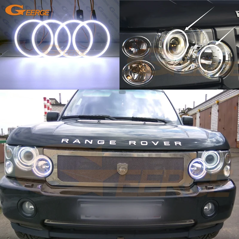 Для Land Rover Range Rover 2006 2007 2008 2009 ксенон отличное Ультра яркое освещение COB комплект светодиодов «глаза ангела»