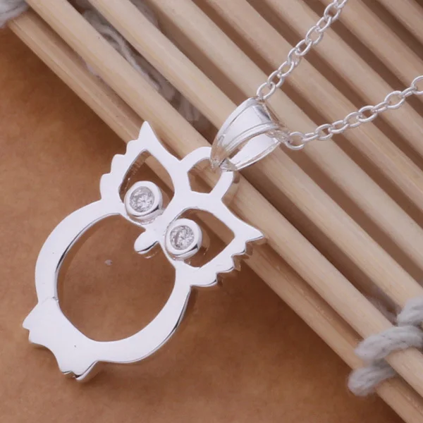 

An719 Hot 925 Sterling Silver Necklace 925 Silver Fashion Jewelry Pendant Owl /hdpapuwa Bibajzia
