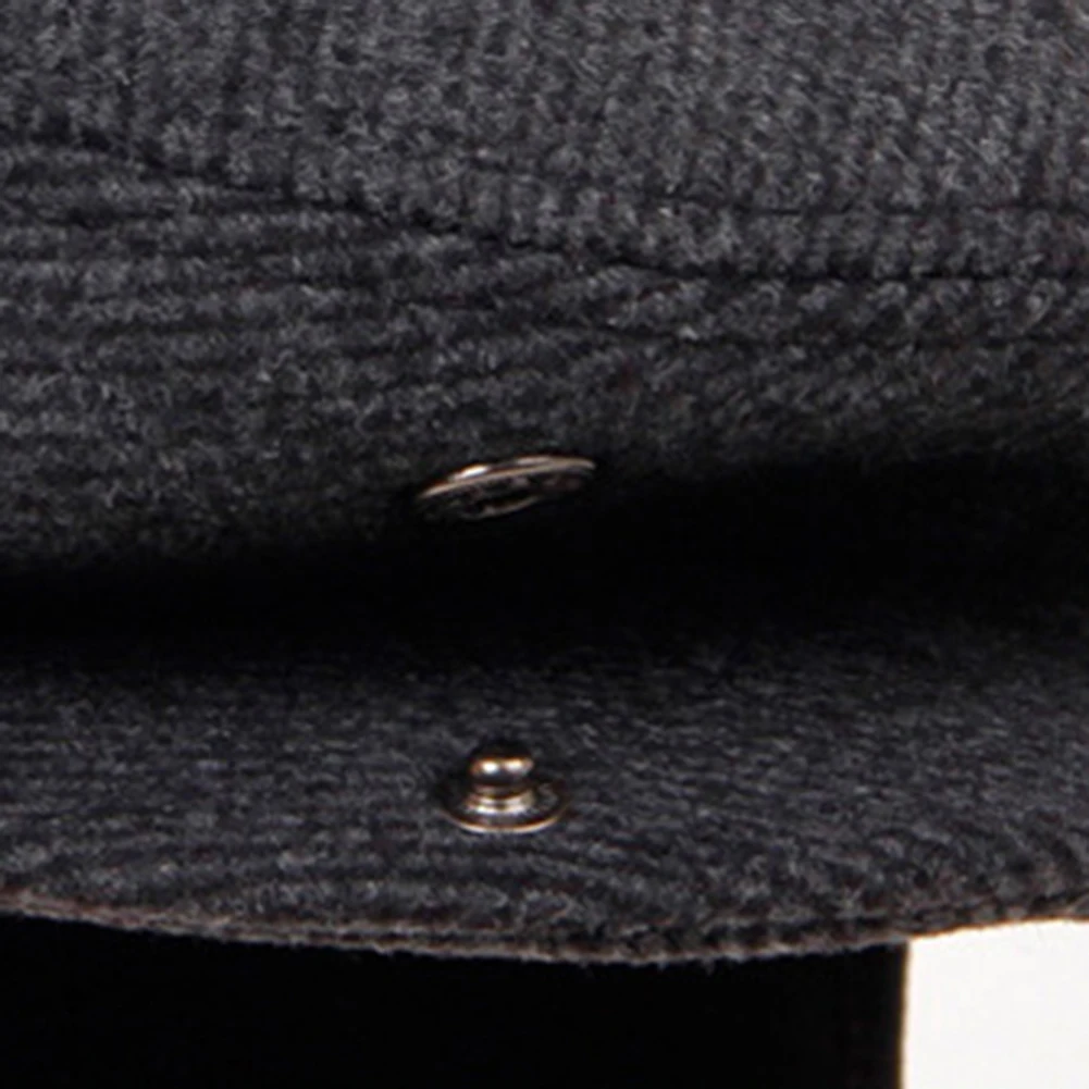 Новая Зимняя шерстяная мужская шапка-берет с ушками, винтажная твидовая Кепка в британском западном стиле, теплая русская снежная шапка