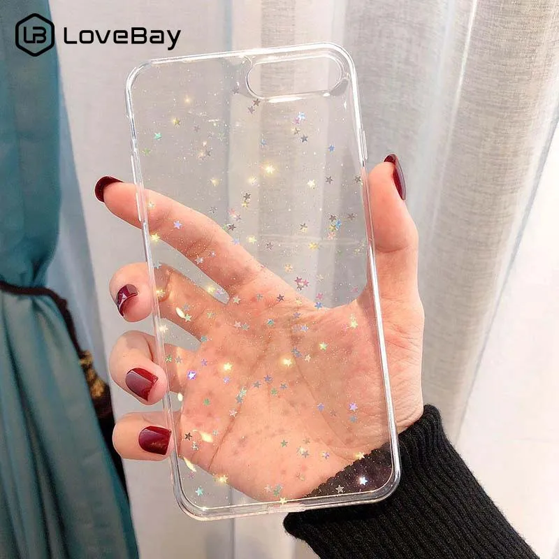 Lovebay блестящие мягкие чехлы из ТПУ для iphone 11 Pro XS Max XR X 8 7 6 6S Plus 5S SE 2020 порошковый