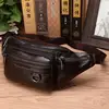 High Quality Real Cowhide Hip Fanny Belt Pack Pouch Single Shoulder Cross Body Bags Men Genuine Leather Bum Waist Chest Bags ► Photo 2/6