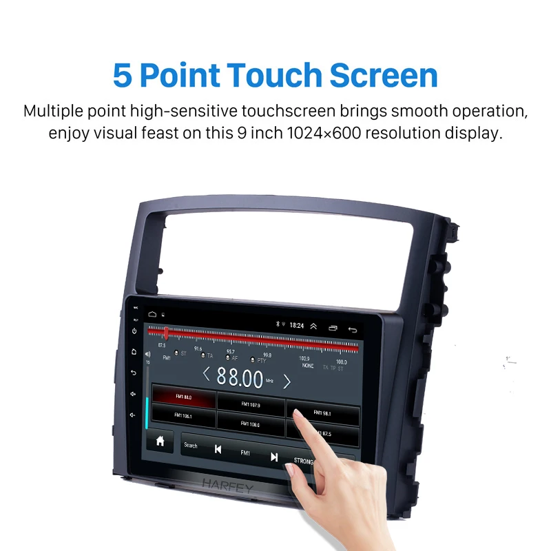 Flash Deal Harfey 9" Android 8.1 HD Touch Screen for 2006 2007 2008-2013 Mitsubishi PAJERO V97/V93 Radio GPS Nav Car Stereo with Bluetooth 2