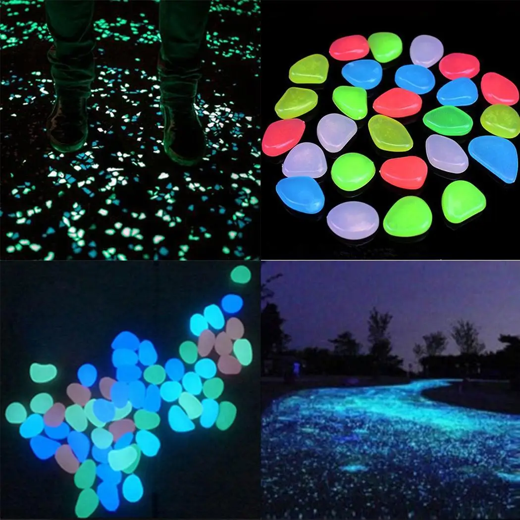 

Pool Flower Aquaria Swimming Artificial Pebble Luminous etc Vase Tank 20pcs Light-Emitting Aquarium Tank Pot Stone Fish