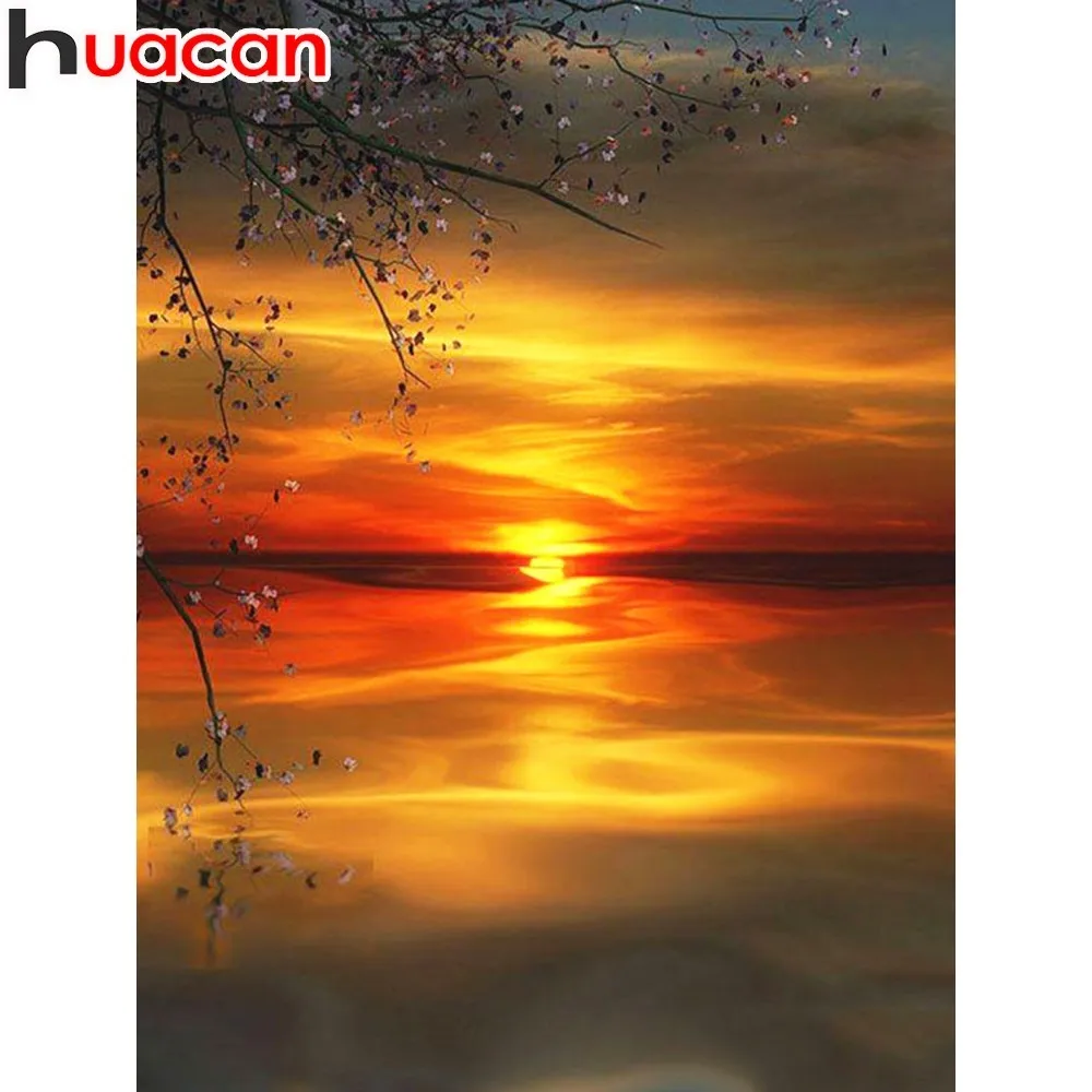 

HUACAN 5D DIY Diamond Painting Full Square Diamond Embroidery Landscape Mosaic Picture Of Rhinestone Decor Home New Year Gift