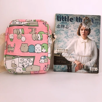 

IVYYE Pink Sumikko gurashi Fashion Anime Canvas Shoulder Bags Soft Tote Messenger Handbag Casual Shopping Bag Lady Girls New