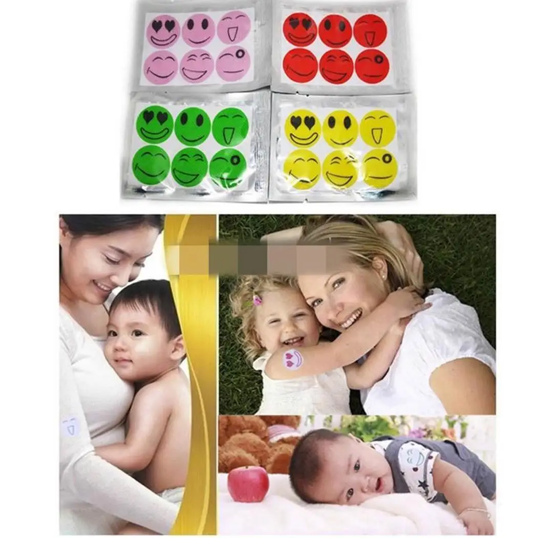300 Pcs Outdoor Mosquito Repellent Patches For Baby Kids Smiling Face